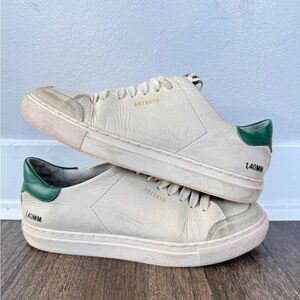 Axel Arigato Clean 90 White Leather Sneakers Green Heel EU 37